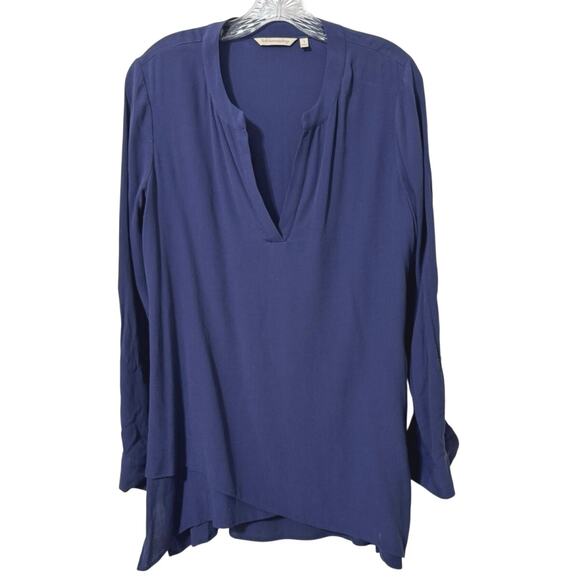 Soft Surroundings Women’s Layered V Neck Long Sleeve Navy Tunic Top Size Small - Picture 2 of 12